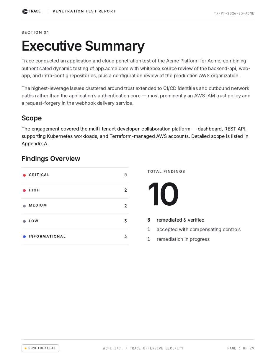 Penetration test report page 3