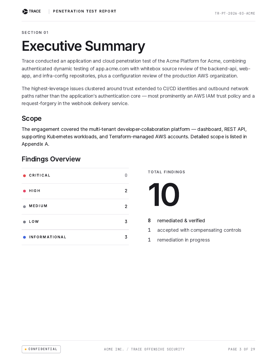 Penetration test report page 3